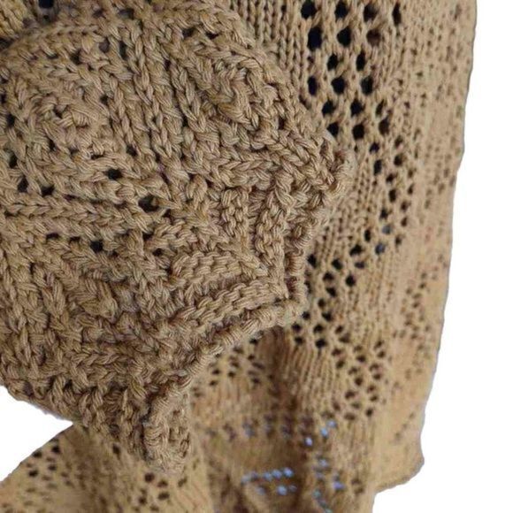 Vintage Keren Golden Wheat Open Knit Sweater Sz 1X - Picture 7 of 13